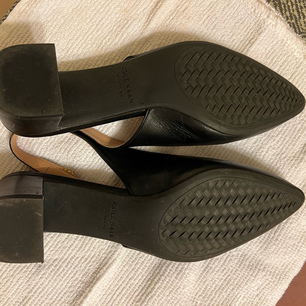 Cole Haan Black Heels with Slingback Design - Picture 2 of 4